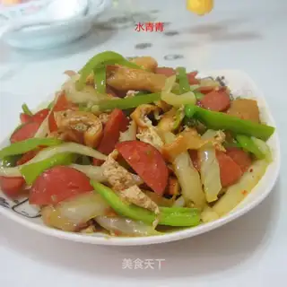 Sausage oil tofu veggies