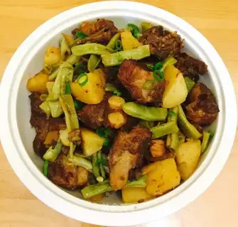 Potato-peased ribs
