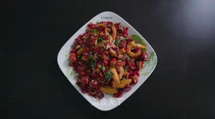 Berry spicy shrimp