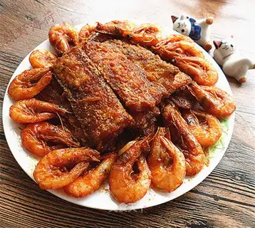 Cheese and shrimp