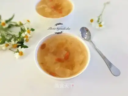 Peach soap horns, silver spoons