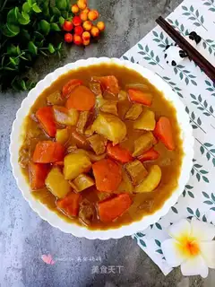 Curry potato carrot beef