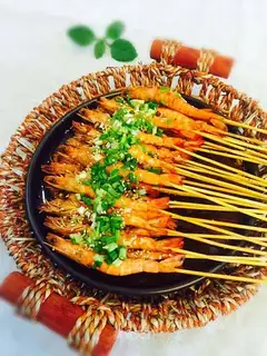 A string of shrimp