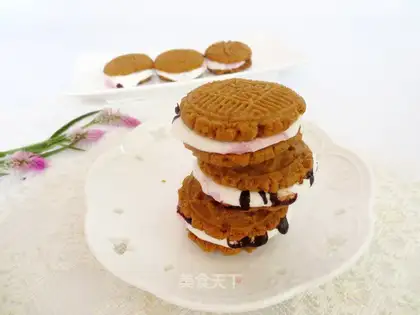 A marshmallow canyon with a cracker