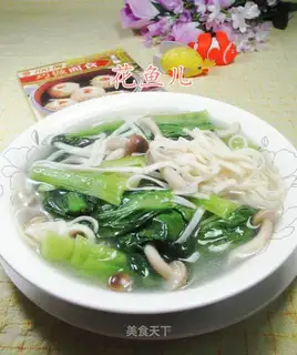 Crab mushroom soup noodles