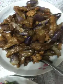 Meat and eggplant