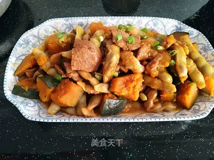 Pumpkin with soybeans