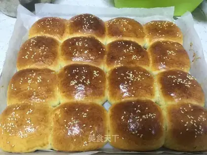 The raisin buns are squeezed