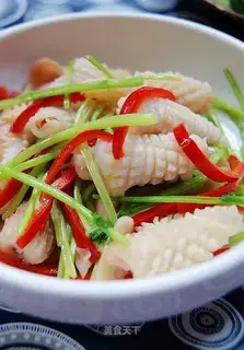 Fried squid rolls with coriander
