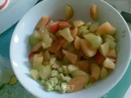Soaked plums in sweet and sour