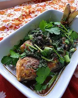 Fish with perilla, garlic and black bean