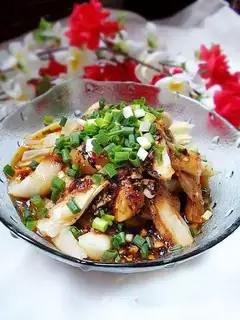 Hand-shredded eggplant