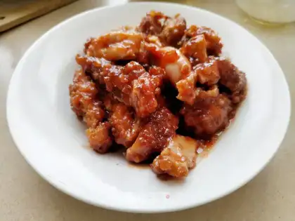 Eggplant chicken leg chop