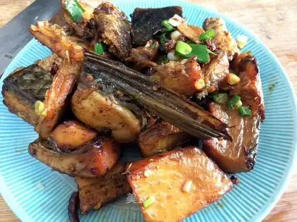 Red-burned fish