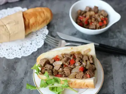 That's a juicy steak sandwich