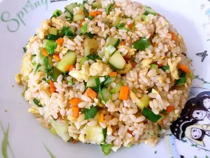 Onion egg fried rice