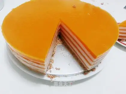 A thousand layers of mango mousse cake