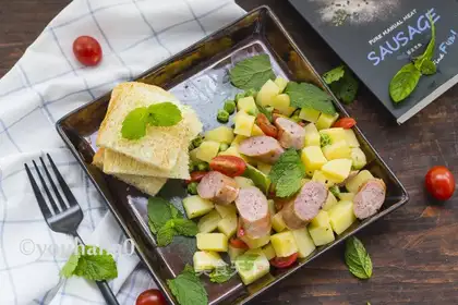 Potato sausage salad
