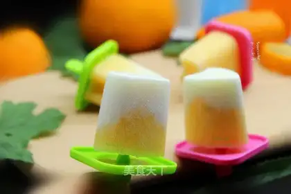 Orange yogurt popsicle
