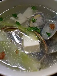 Toad tofu cucumber soup