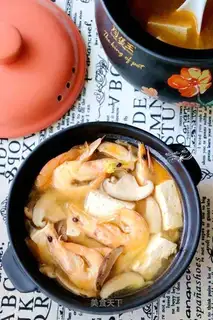 White shrimp tofu