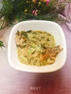 Snow pickles, fish soup