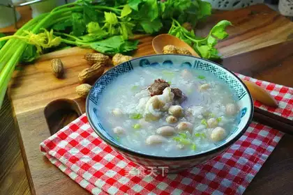 Peanut steak congee