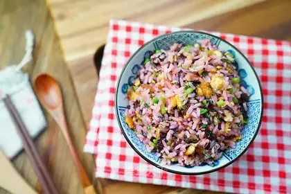 Porridge and egg fried rice