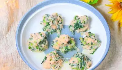 Shrimp oatmeal balls