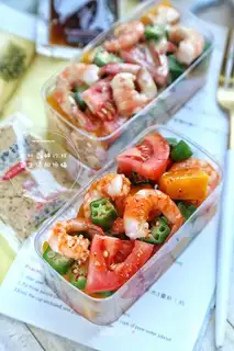 A field shrimp salad