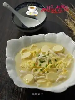 White mushroom egg tofu