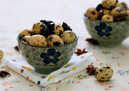 Five quail eggs