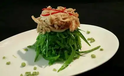 Frozen mushrooms with Dutch beans
