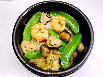 Shrimp and mushroom rice