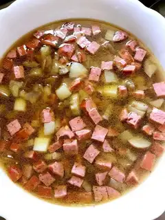 Cheese and potatoes and sausage