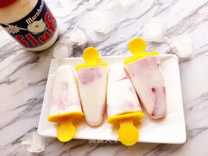 Milk watermelon popsicle