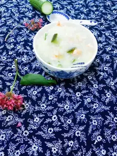Gold pearl melon shrimp congee
