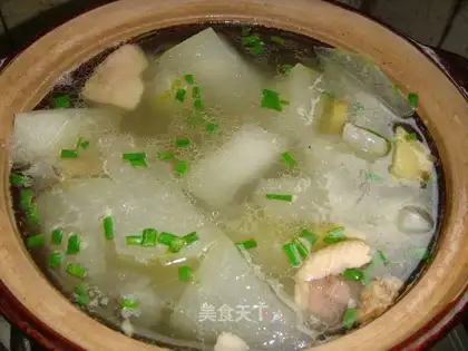 Salted duck toad soup