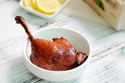 A roasted duck leg