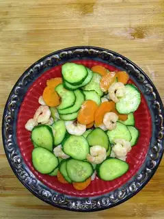 Carrot cucumber shrimp