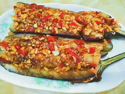 A baked eggplant