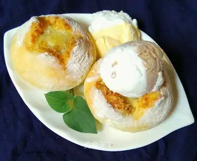 Cheese lava bread meets ice cream