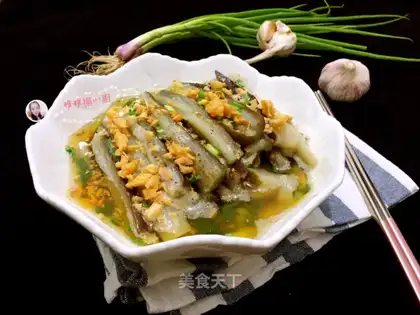 Garlic egg and butter and eggplant