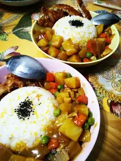 Gold curry chicken steak