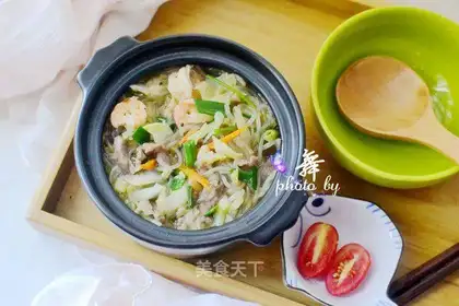 Cream shrimp, chrysanthemum powder