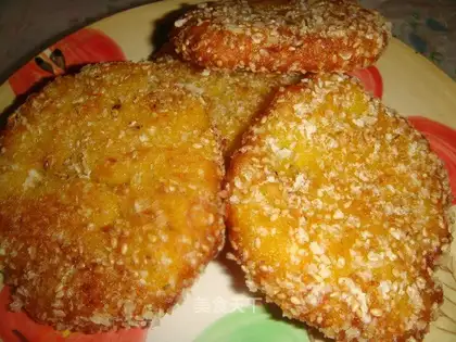 Sesame pumpkin bean paste cake