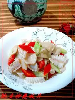 stir-fried chopped squid slices with abalone