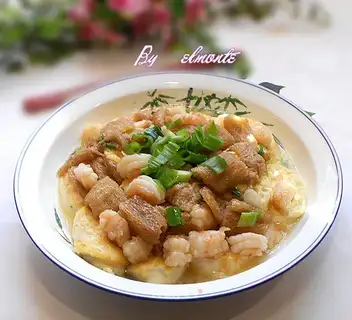 Stewed with bamboo fungus and shrimp with jade seed tofu