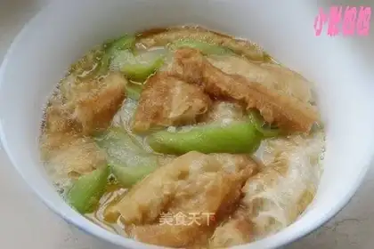 Luffa fried dough stick soup