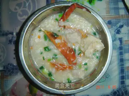 Meatball crab porridge